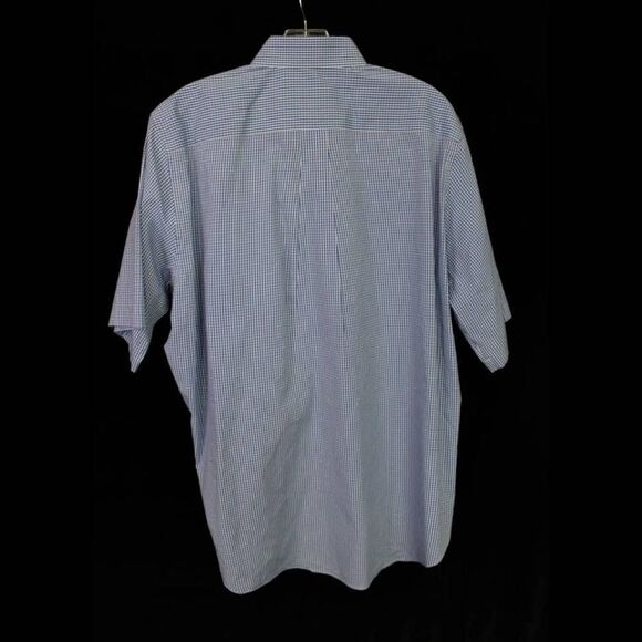 McCoy Outdoor Co. 1/2 Button Down Pocket Front Men's L Blue Gingham Cotton Shirt - Picture 5 of 6